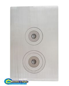 Chapa de Fogão a Lenha de Alvenaria FF 102x66 Super Grossa Polida (2 Furos) Maestro
