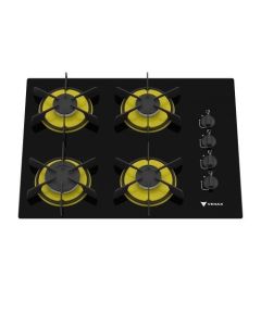 Cooktop 4 Bocas Arena Preto/Amarelo Gás GLP Venax #