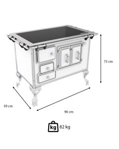 FOGÃO A LENHA N°2 VITROCERÂMICO PORTA DUPLA- FL2V - Branco Venâncio ##