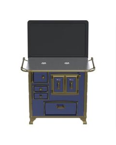 Fogao a Lenha N 1 Renaissance Gab Chapa de Aluminio Azul  sem Caldeira Venax #