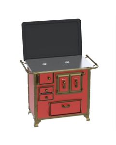 Fogao a Lenha N 1 Renaissance Gab Chapa de Aluminio Vermelho