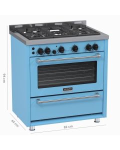 Fogao 5 Bocas Venax Temis Azul Gas GLP c/ 2 espetos rotativos forno #