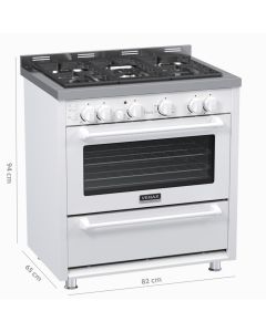 Fogao 5 Bocas Venax Temis Branco Gas GLP c/ 2 espetos rotativos forno #