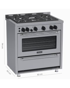 Fogao 5 Bocas Venax Temis INOX Gas GLP c/ 2 espetos rotativos forno #