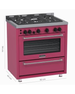 Fogao 5 Bocas Venax Temis Pink Gas GLP c/ 2 espetos rotativos forno #