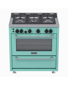 Fogao 5 Bocas Venax Temis Verde Gas GLP c/ 2 espetos rotativos forno #