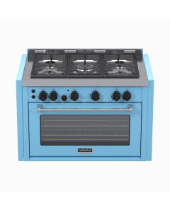 Fogao de Embutir 5 Bocas Venax Temis Azul Gas GLP c/ 2 espetos Rotativos #