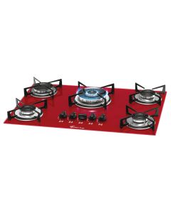Fogão Cooktop Fischer 5Q TC Gás Mesa Vidro Rouge - (Cód: 1743-15738) *