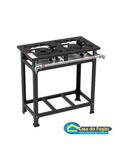 Fogão Industrial 2 Bocas (1 Duplo 170mm / 1 Simples 130mm) 30x30 (Cód 2009) Itajobi Fogões #