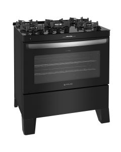 FOGÃO 5Q AGILE UP GLASS PRETO MESA VIDRO ATLAS *