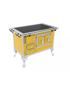FOGÃO A LENHA N°2 VITROCERÂMICO PORTA DUPLA- FL2V - Amarelo Venâncio ##