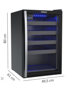 Adega Piubella 100 para 24 Garrafas Preto Venax ##