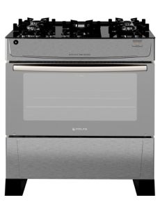 Fogão 5B Mônaco Top Glass Inox e Forno Espelhado Atlas