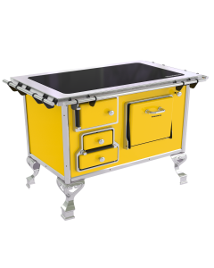 FOGÃO A LENHA N°2 VITROCERÂMICO PORTA SIMPLES- FL2v - Amarelo Venâncio  ##