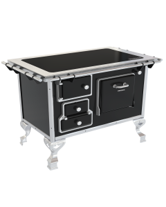 FOGÃO A LENHA N°2 VITROCERÂMICO PORTA SIMPLES- FL2v - Preto Venâncio  ##