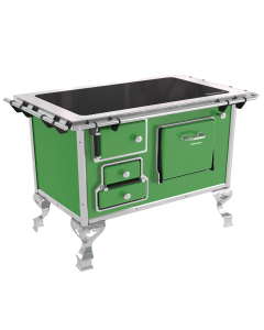 FOGÃO A LENHA N°2 VITROCERÂMICO PORTA SIMPLES- FL2v - Verde Venâncio  ##
