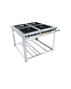 Fogão Industrial Maxi Inox 4B Duplas B.P 40x40 (MI4D4) Venâncio