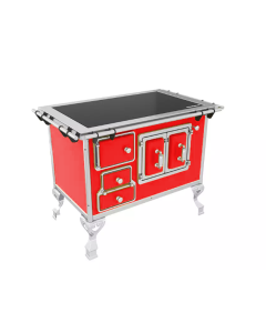 FOGÃO A LENHA N°2 VITROCERÂMICO PORTA DUPLA- FL2V - Vermelho Venâncio ##