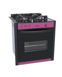 Fogão a Gás de Embutir Gaudi Prisma Vítreo 4Q Pink Gás GLP Venax #