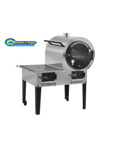 Forno e Fogão a Lenha Inox Pinhal (chapa 80x51cm) *