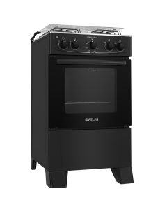 FOGÃO 4Q MÔNACO PLUS PRETO MESA INOX ATLAS*