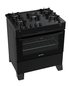 FOGÃO 5Q MÔNACO TOP GLASS PRETO MESA VIDRO ATLAS *