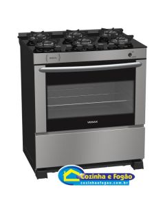 FOGÃO A GÁS DELPLUS VÍTREO 6 BOCAS INOX VENAX #