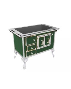 FOGÃO A LENHA N°2 VITROCERÂMICO PORTA DUPLA- FL2V - Verde Venâncio ##