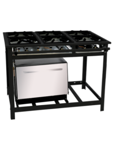 Fogão Industrial Vulcão 6 bocas Alta Pressão c/ Forno B.P. Venancio